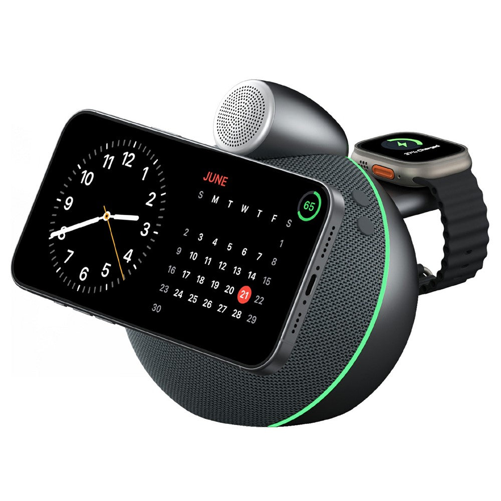 WIWU G042 3 in 1 Qi2.2 25W Wireless Charging Speaker Magnetic Fast Charger for Phone Watch Earbuds