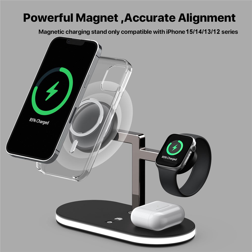 UD23 3 in 1 Magnetic Wireless Charger Station for iPhone 12-15 / Apple Watch / Earphones