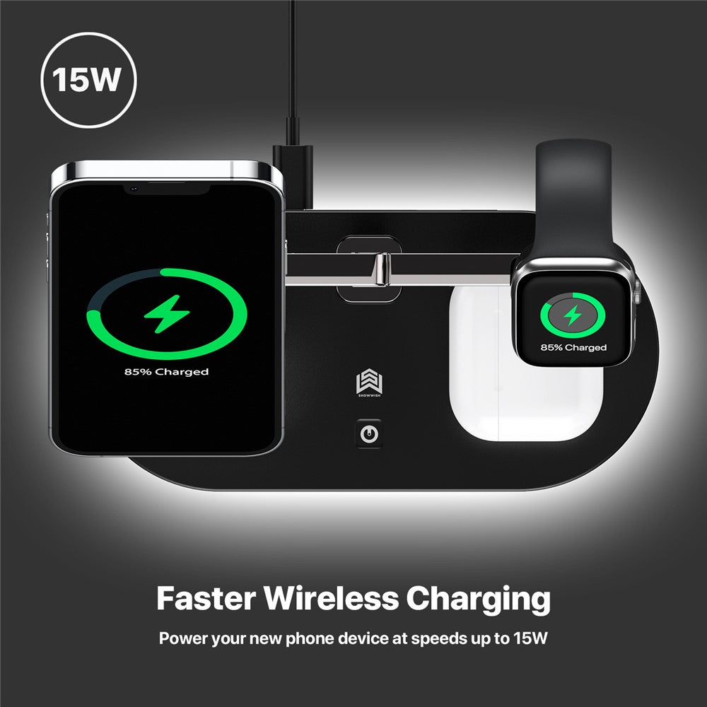 UD23 3 in 1 Magnetic Wireless Charger Station for iPhone 12-15 / Apple Watch / Earphones
