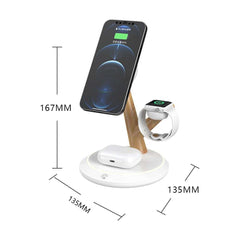TH02 Tree Branch Design 3 in 1 15W Magnetic Wireless Charger Desktop Charging Stand