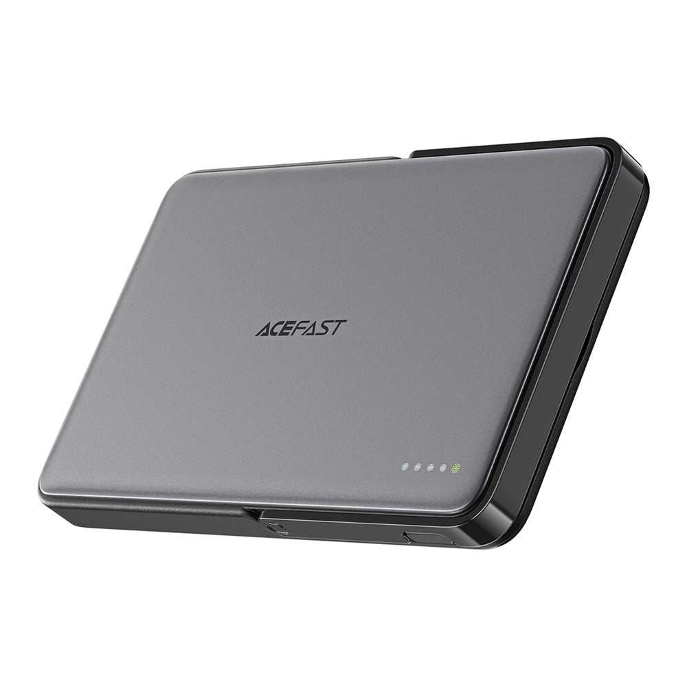 ACEFAST M16-5000 ultra-thin 5000mAh power bank with magnetic wireless charger and built-in stand