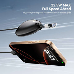 ESSAGER 10000mAh 22.5W Fast Charging Power Bank with Retractable Type-C Cable Large Capacity Battery Pack