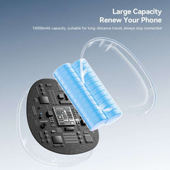 ESSAGER 10000mAh 22.5W Fast Charging Power Bank with Retractable Type-C Cable Large Capacity Battery Pack