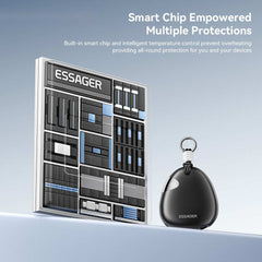 ESSAGER 10000mAh 22.5W Fast Charging Power Bank with Retractable Type-C Cable Large Capacity Battery Pack