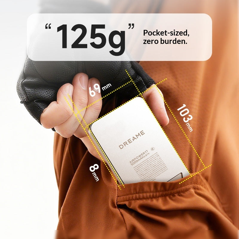 DREAME Ultra Thin Magnetic Power Bank 20W Fast Charging 5000mAh Portable Phone Charger for Travel