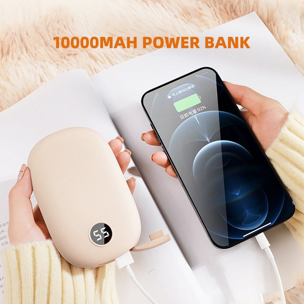 H2 2 in 1 Winter Portable Hand Heater Digital Display 3 Levels Electric Hand Warmer 10000mAh Power Bank