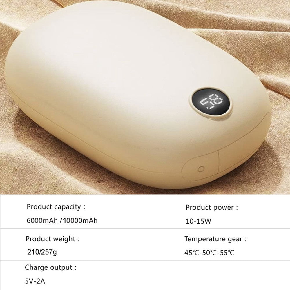H2 2 in 1 Winter Portable Hand Heater Digital Display 3 Levels Electric Hand Warmer 10000mAh Power Bank
