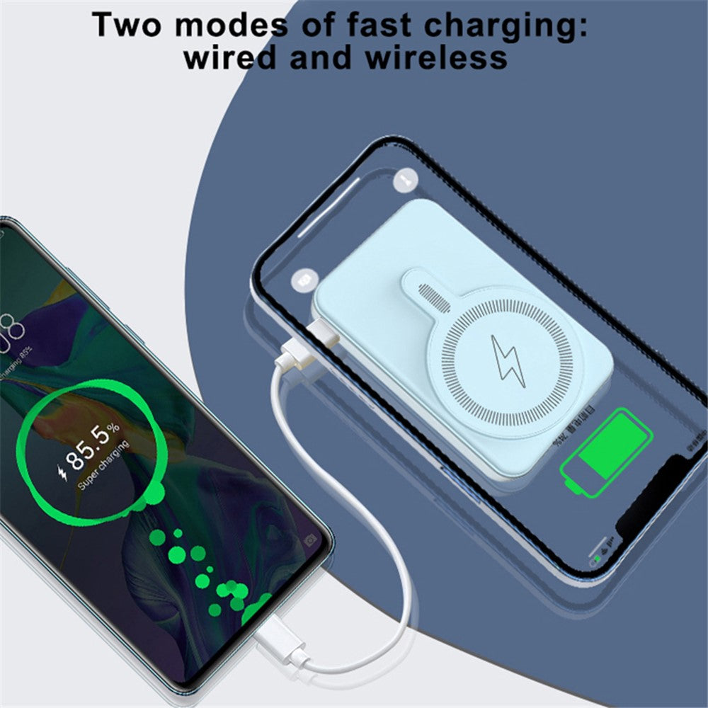 E43A Compatible with Magsafe Battery Pack 5000mAh Magnetic Wireless Power Bank Portable Charger