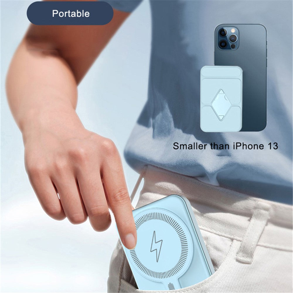 E43A Compatible with Magsafe Battery Pack 5000mAh Magnetic Wireless Power Bank Portable Charger