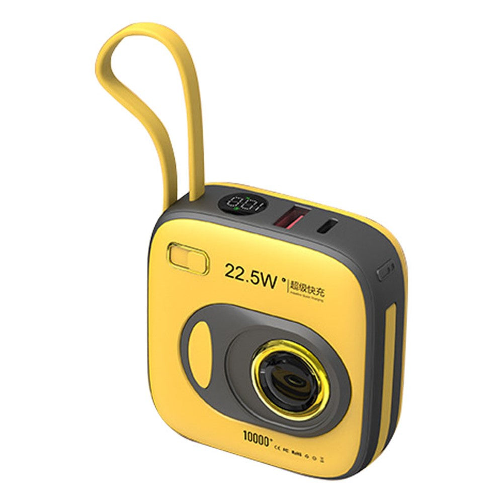 E52 10000mAh Mini Cabled Power Bank Camera-Shape Portable Phone Charger External Battery Pack