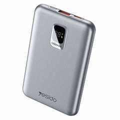 YESIDO YP46 10000mAh power bank with digital display and PD 20W charging ports in grey color