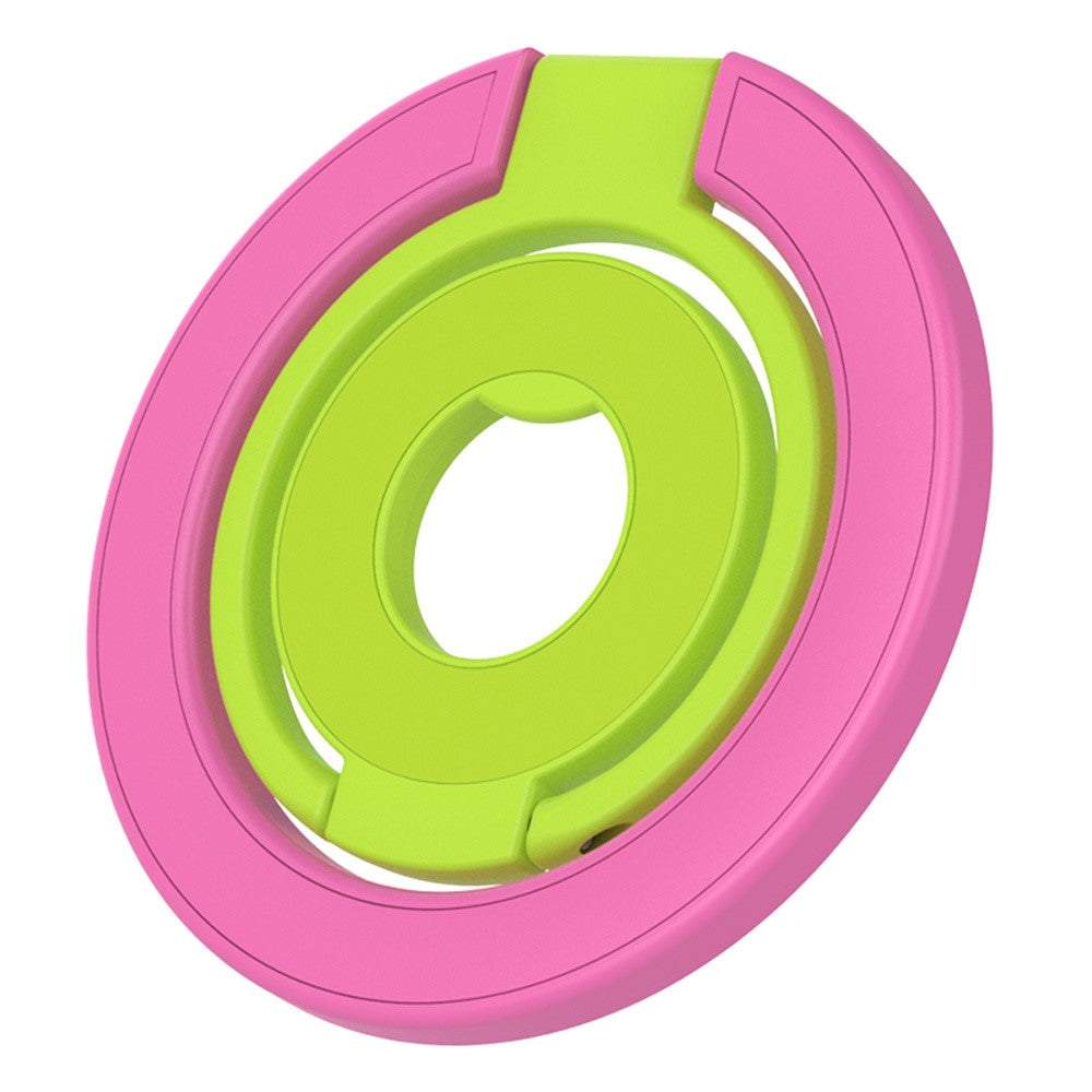 Rose magnetic phone ring holder with triple fold 360-degree rotation and strong magnetic attachment for versatile mounting