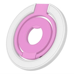 Rose-colored magnetic phone ring holder with strong magnetic attachment and 360-degree rotation stand