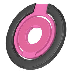 Rose-colored magnetic phone ring holder with strong magnetic attachment and 360-degree rotation stand