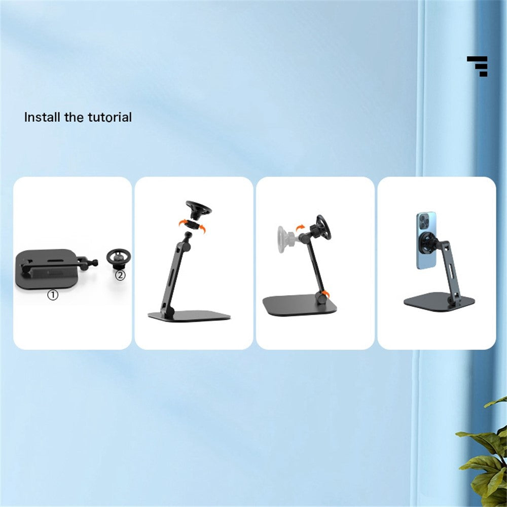 R-JUST HZ28 Magnetic Absorption Desktop Bracket 360 Degree Rotating Phone Holder Stand