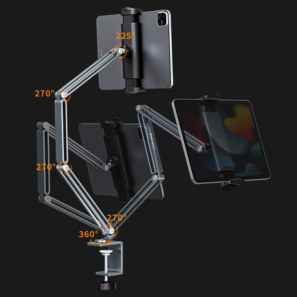 BONERUY P67 Adjustable Arm Aluminum Alloy Mobile Phone Tablet Holder Stand Bedside Desktop Lazy Bracket