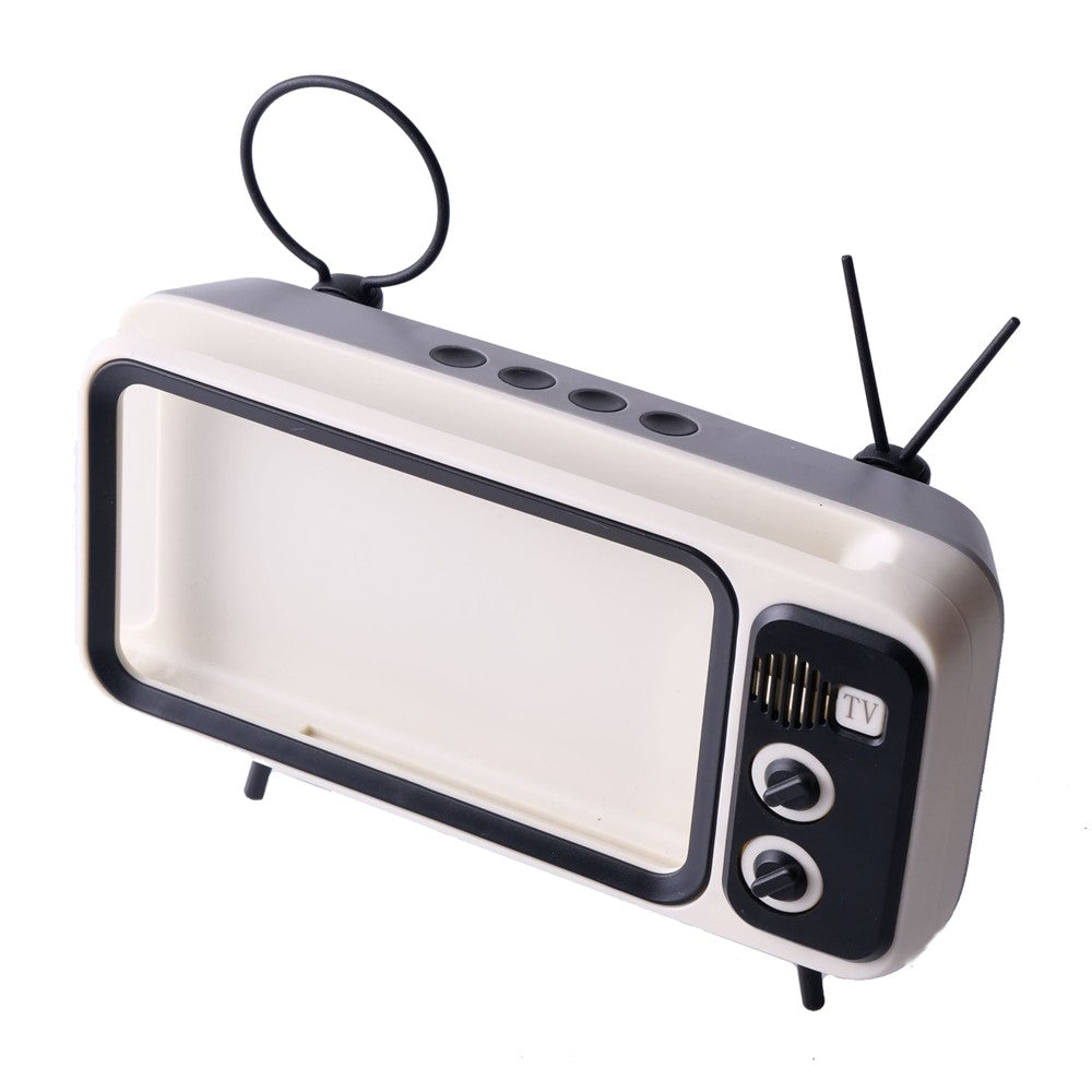 Retro TV Shape Mobile Phone Holder Home Office Desktop TV Phone Stand Bracket