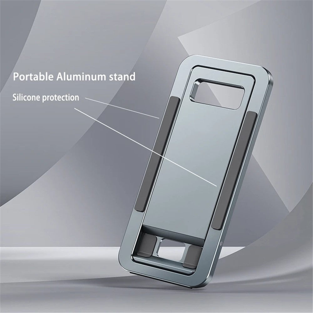 BONERUY T6 Cell Phone Stand Foldable Aluminum Adjustable Phone Tablet Holder Cradle Dock for Desk Travel