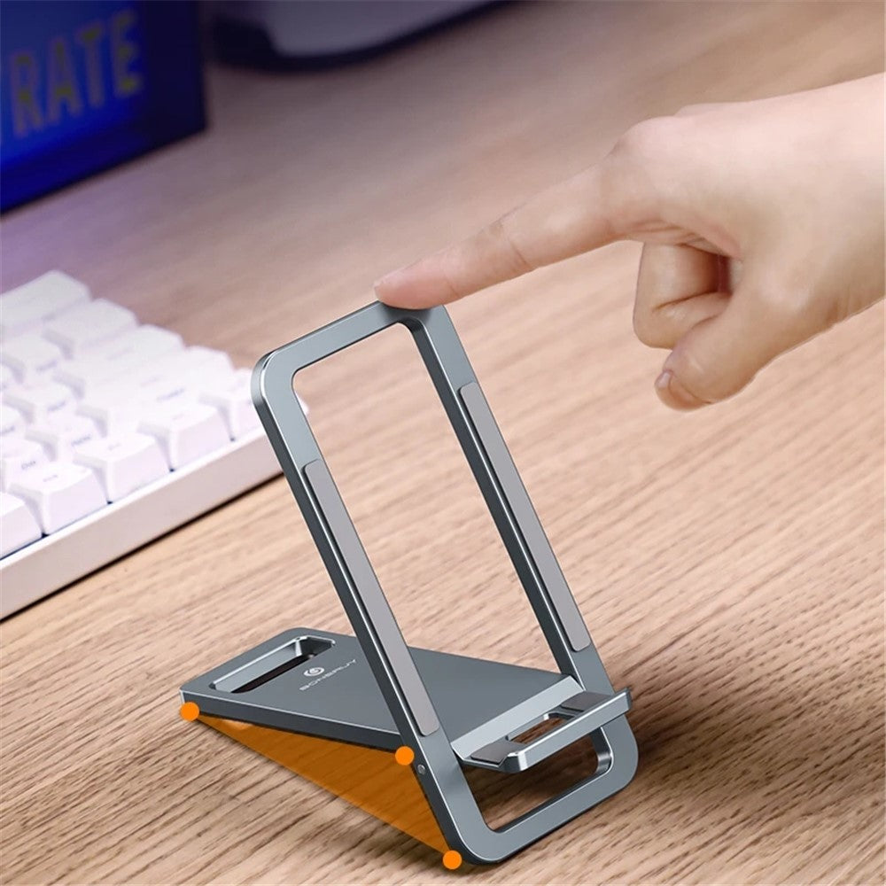 BONERUY T6 Cell Phone Stand Foldable Aluminum Adjustable Phone Tablet Holder Cradle Dock for Desk Travel