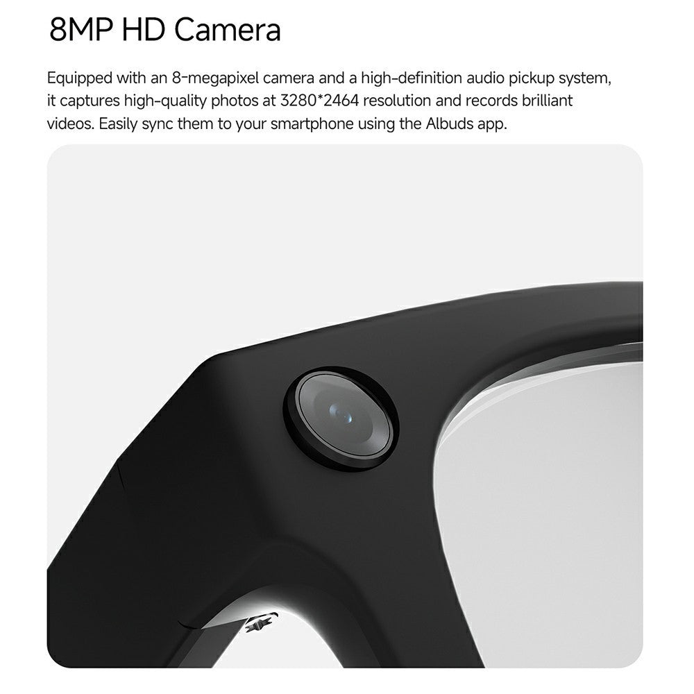 MT5 Ultra Smart Glasses 8MP Camera AI Real-Time Translation Bluetooth-compatible Call Eyeglasses with 2000mAh Charging Case