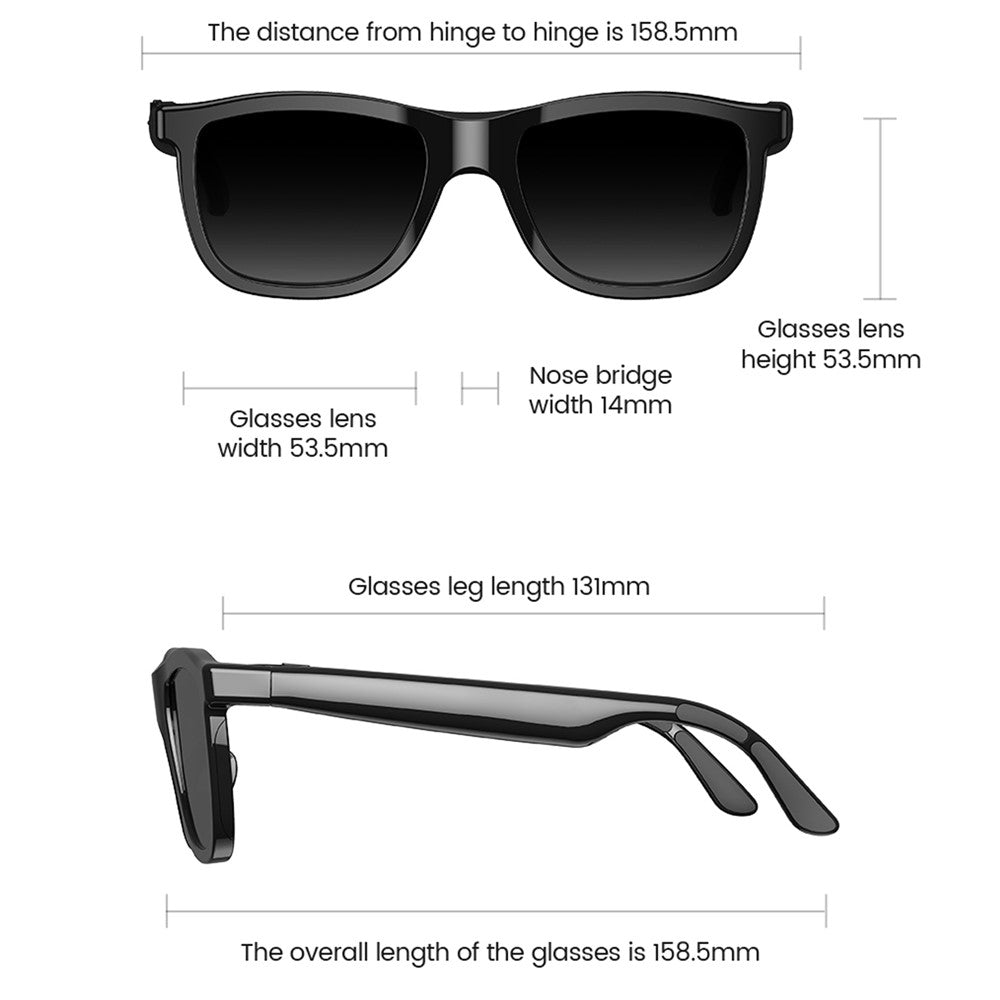 E05 AI Smart Glasses 4-Level Touch Color Change Bluetooth-compatible Translation Eyeglasses with Electrochromic Lenses