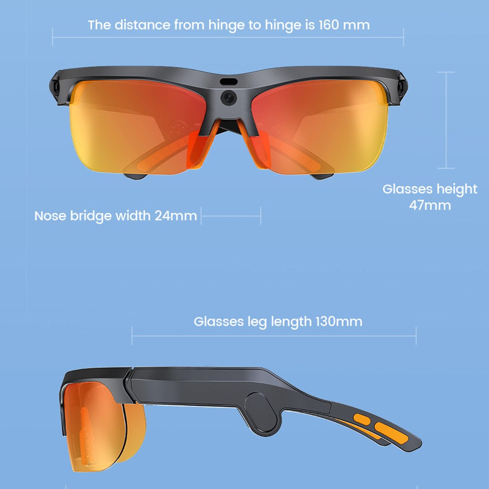 E08 AI Smart Glasses 1300W Camera Voice Control Everything Recognition Translation Eyeglasses for Sports Cycling