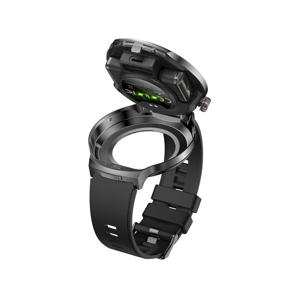 T100 Health Monitoring Bluetooth-compatible Call Sports Wristwatch 2 in 1 TWS Earbuds Smart Watch
