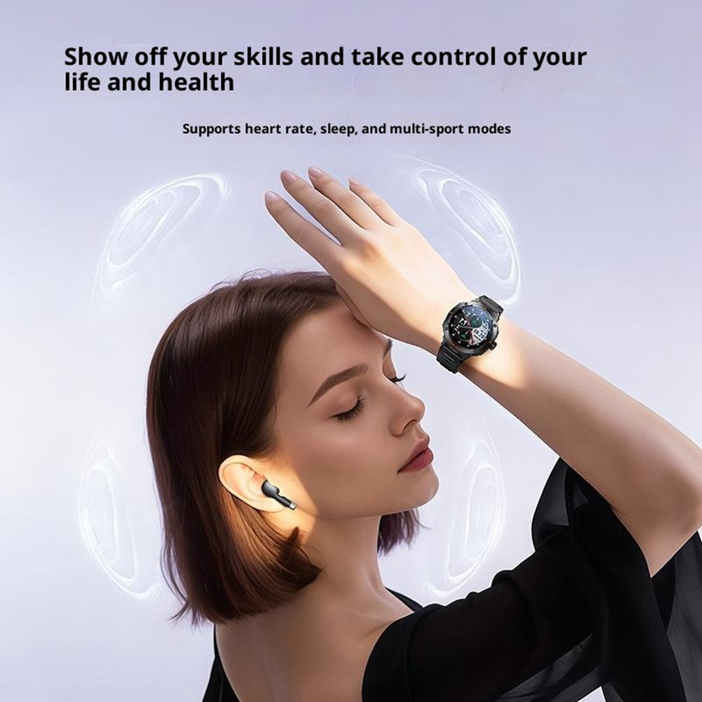 YESIDO IO50 2-in-1 Smart Watch with TWS Earbuds 1.46inch HD Screen Bluetooth-compatible Health Monitor