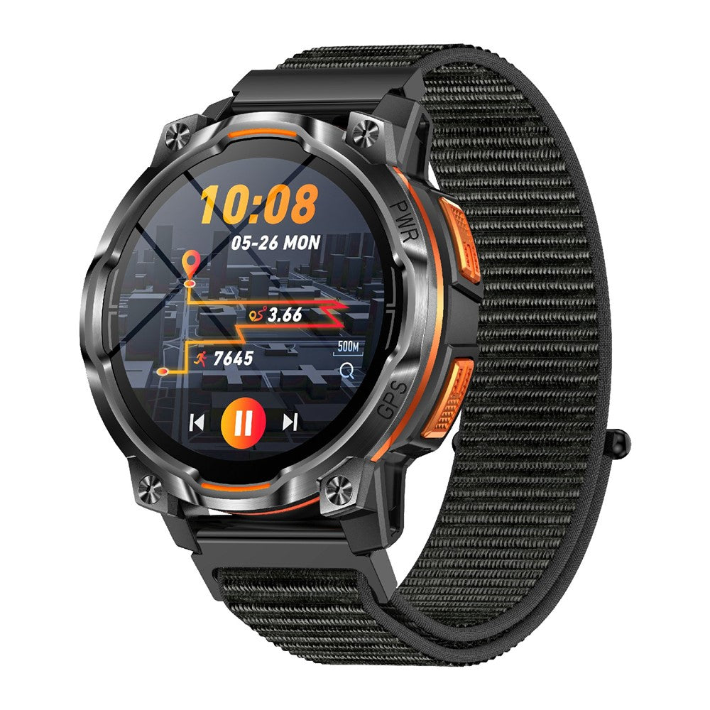 KC108 Smart Watch with Nylon Strap 1.46 Inch HD Display GPS Bluetooth-compatible Calling Heart Rate Blood Oxygen Monitor