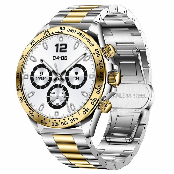 AK63 Bluetooth-compatible Call AMOLED Screen Smart Watch Bracelet with Steel Strap