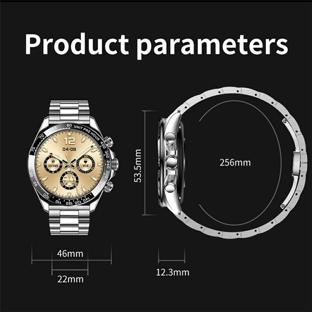 AK63 Bluetooth-compatible Call AMOLED Screen Smart Watch Bracelet with Steel Strap
