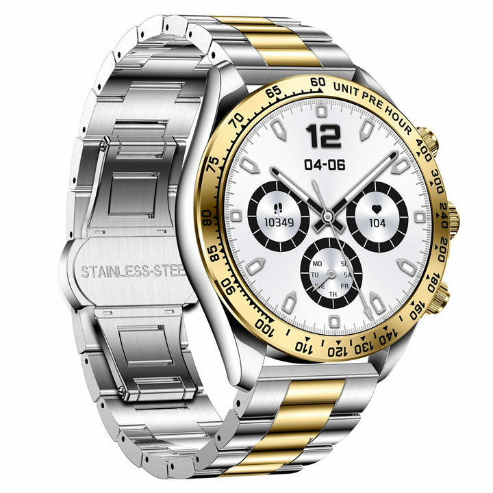 AK63 Bluetooth-compatible Call AMOLED Screen Smart Watch Bracelet with Steel Strap