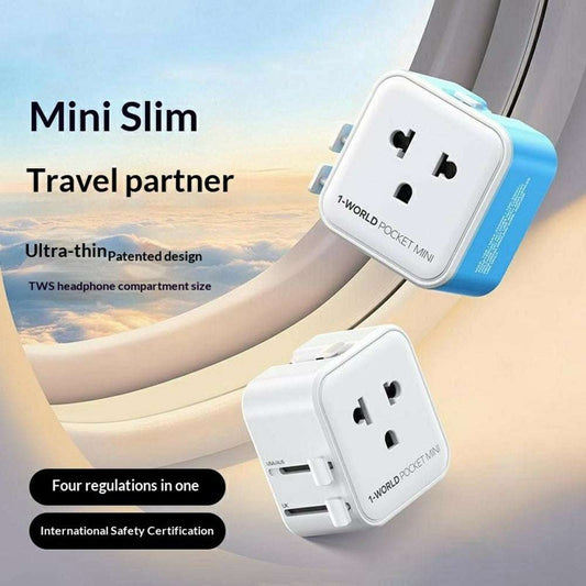 MOMAX UA37 1-World Pocket Mini Ultra-Thin Universal Travel Charger Adapter 2500W Global Plug Wall Charger