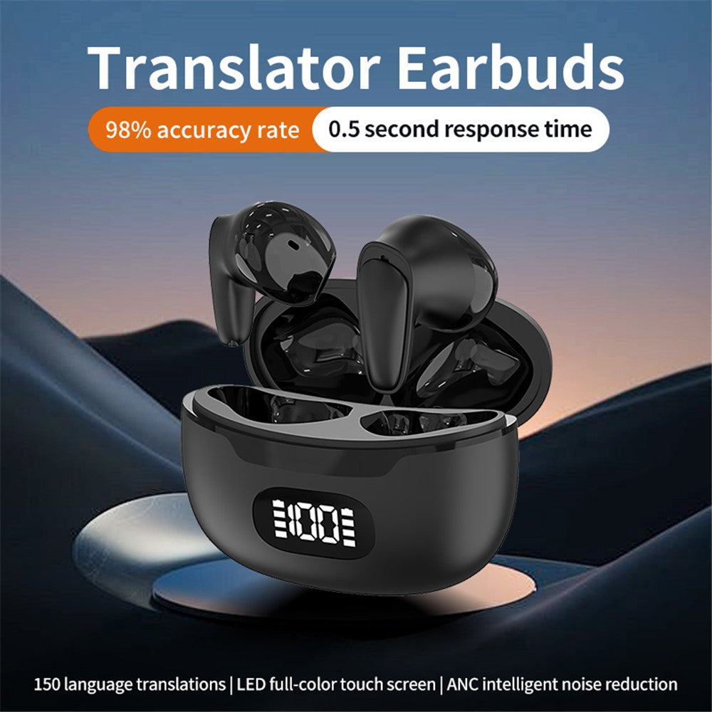 B28 150 Languages Smart Voice Translation Earbuds Bluetooth-Compatible Semi In Ear Headphones