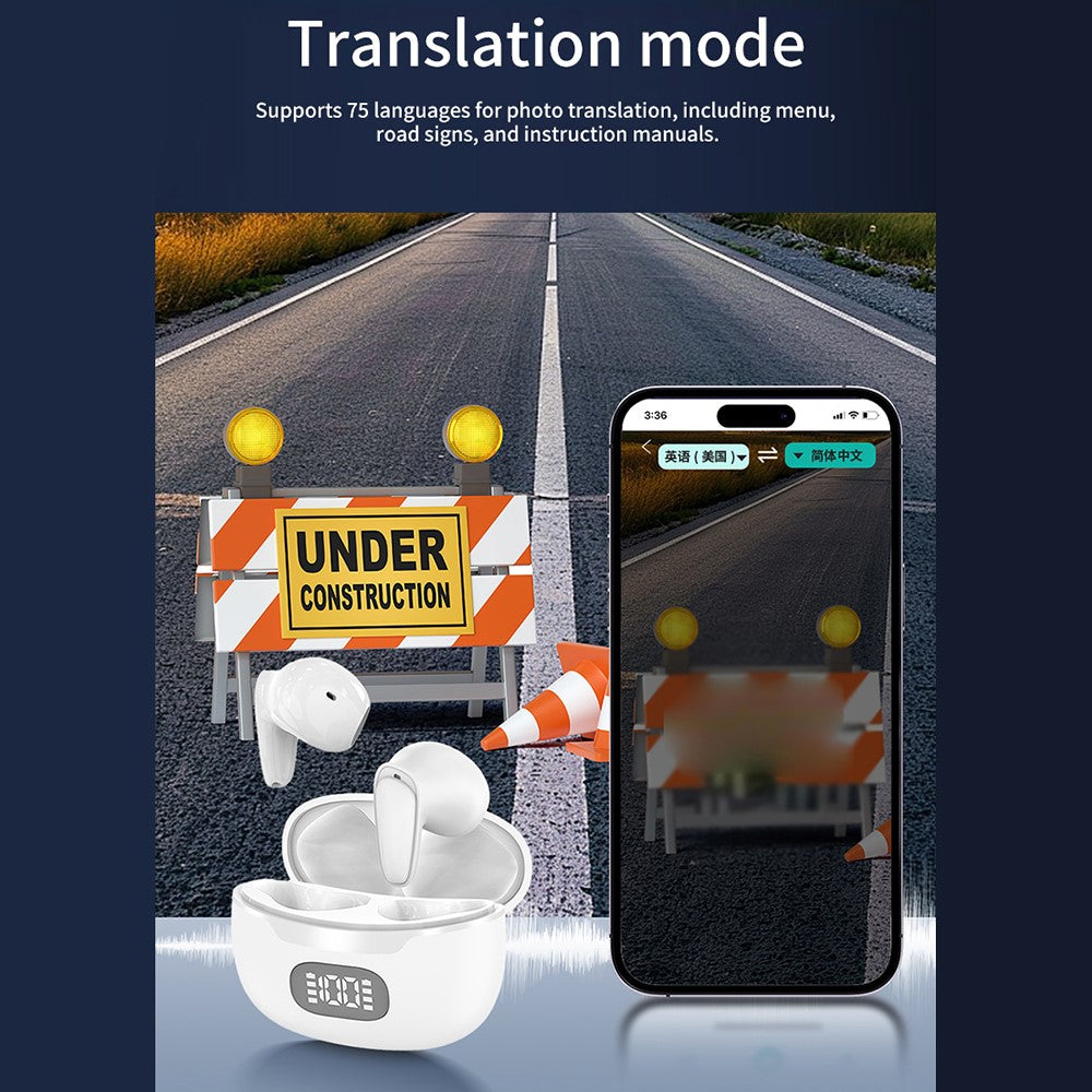 B28 150 Languages Smart Voice Translation Earbuds Bluetooth-Compatible Semi In Ear Headphones