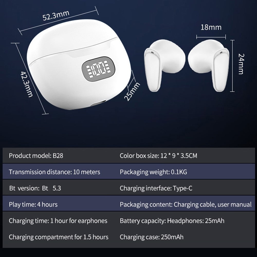 B28 150 Languages Smart Voice Translation Earbuds Bluetooth-Compatible Semi In Ear Headphones