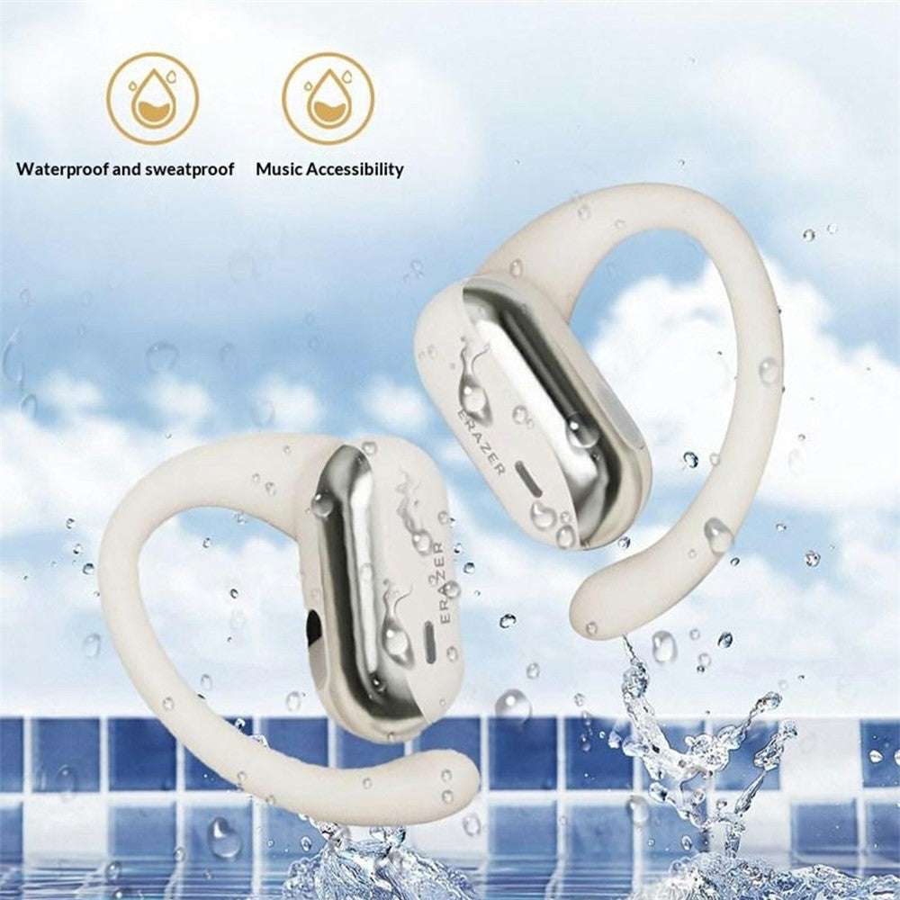 ERAZER ER50 wireless open-ear Bluetooth earbuds with noise cancelling and waterproof design in charging case