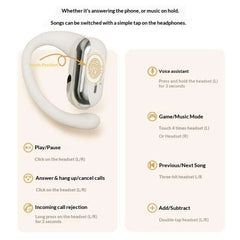 ERAZER ER50 wireless open-ear earbuds with Bluetooth, ENC noise cancelling, IPX7 waterproof, and charging case