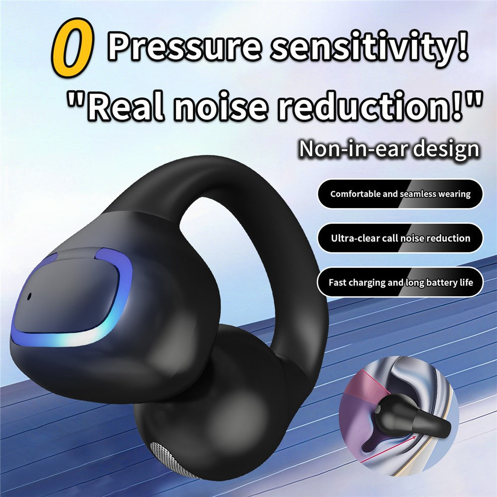Single Ear Bluetooth-compatible 5.4 Ear Clip Earphone 8H Battery Life Lightweight Business Sports Headphone