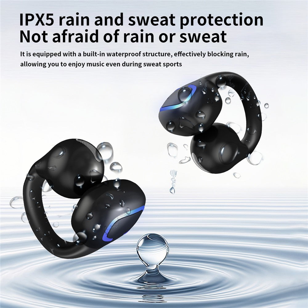 Single Ear Bluetooth-compatible 5.4 Ear Clip Earphone 8H Battery Life Lightweight Business Sports Headphone
