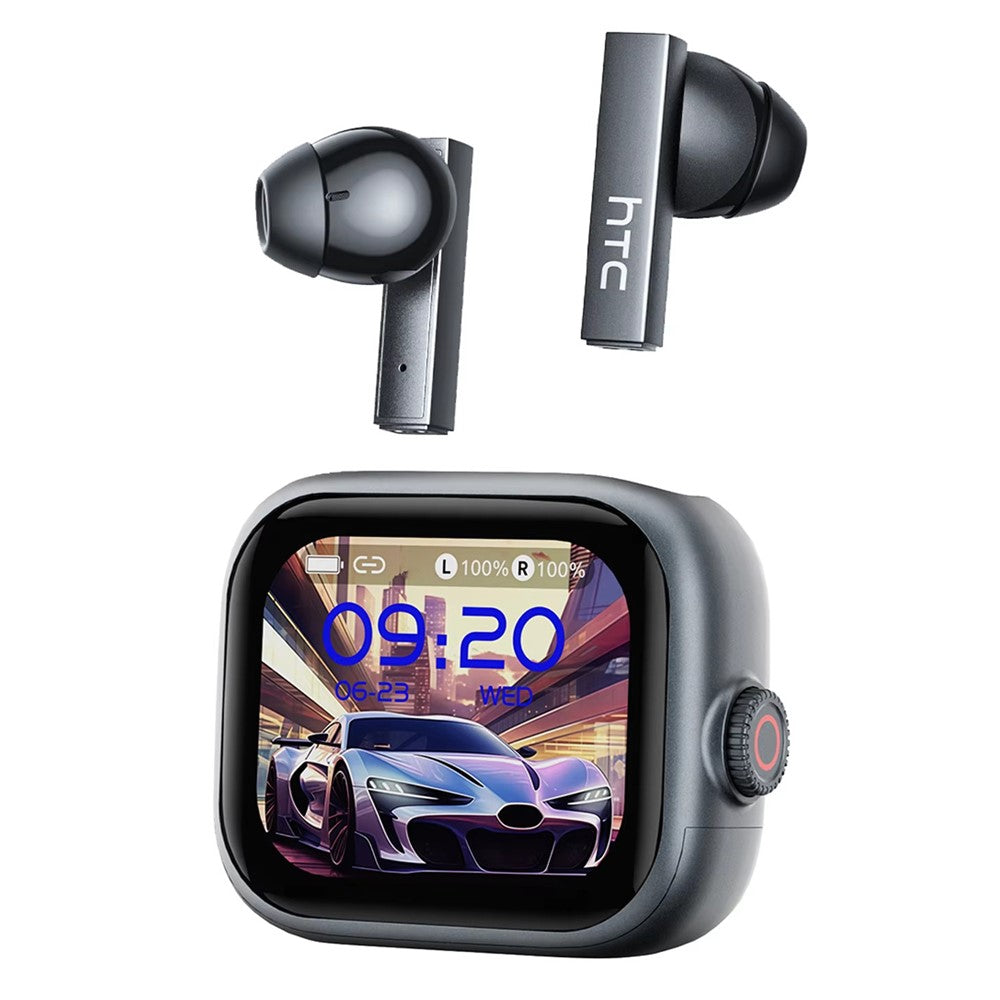 HTC NE40 134 Languages AI Translation Earbuds Noise Cancellation Bluetooth-compatible 6.0 Earbuds with 2.0 Inch HD Screen Charging Case