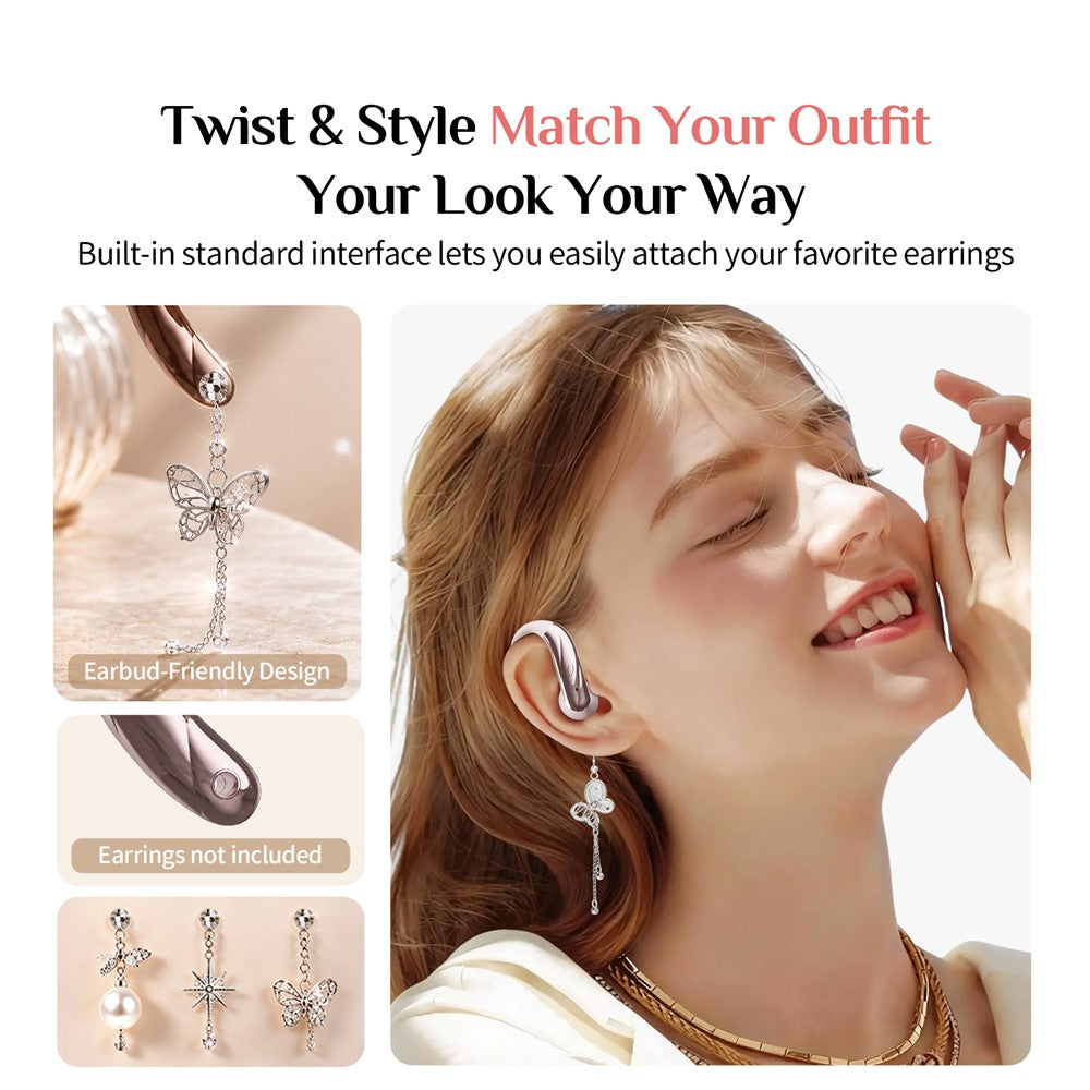 SAYROSE RJ-68 Wireless Open Ear Hook Sport Earphones Handbag Design Bluetooth-compatible 6.0 ENC Noise Cancelling Earbuds