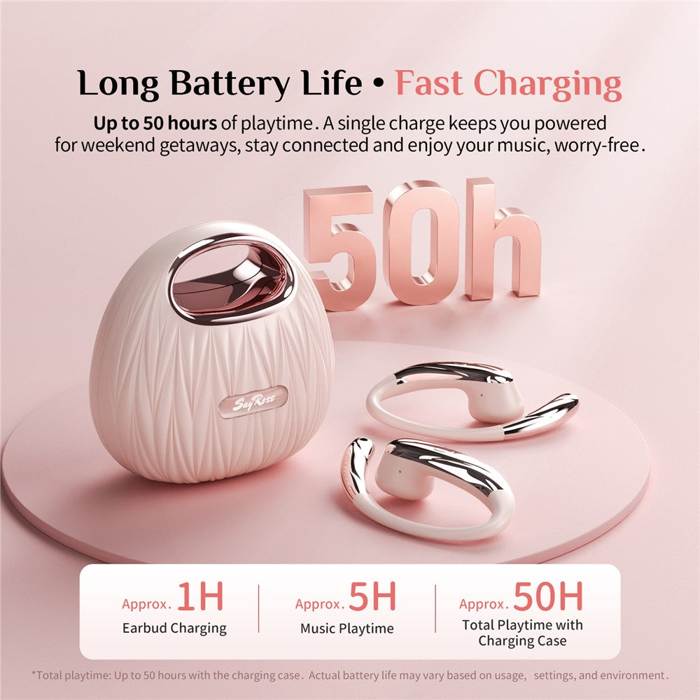 SAYROSE RJ-68 Wireless Open Ear Hook Sport Earphones Handbag Design Bluetooth-compatible 6.0 ENC Noise Cancelling Earbuds