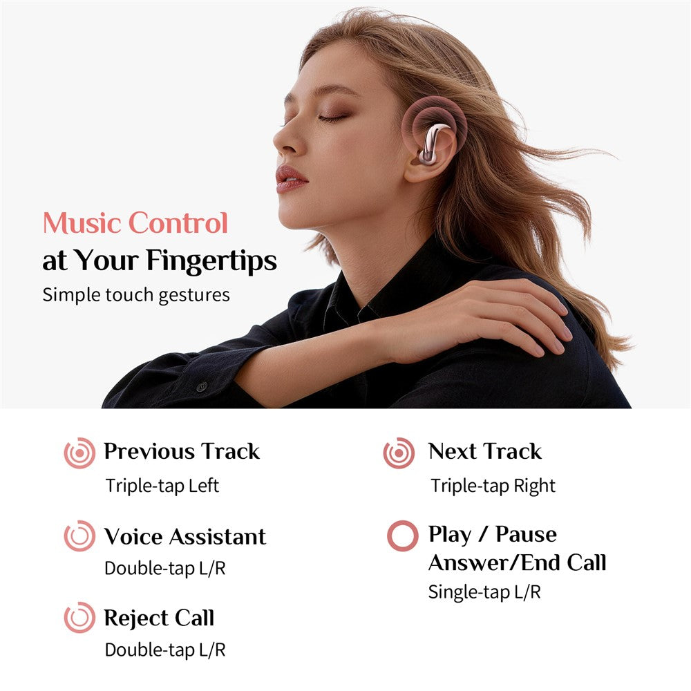 SAYROSE RJ-68 Wireless Open Ear Hook Sport Earphones Handbag Design Bluetooth-compatible 6.0 ENC Noise Cancelling Earbuds