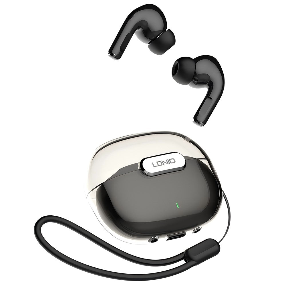 LDNIO T02 Bluetooth-compatible 5.3 In-Ear Earbuds Adaptive Noise Cancelling Hi-Fi 20-Hour Battery Translucent Design Headset for Sports