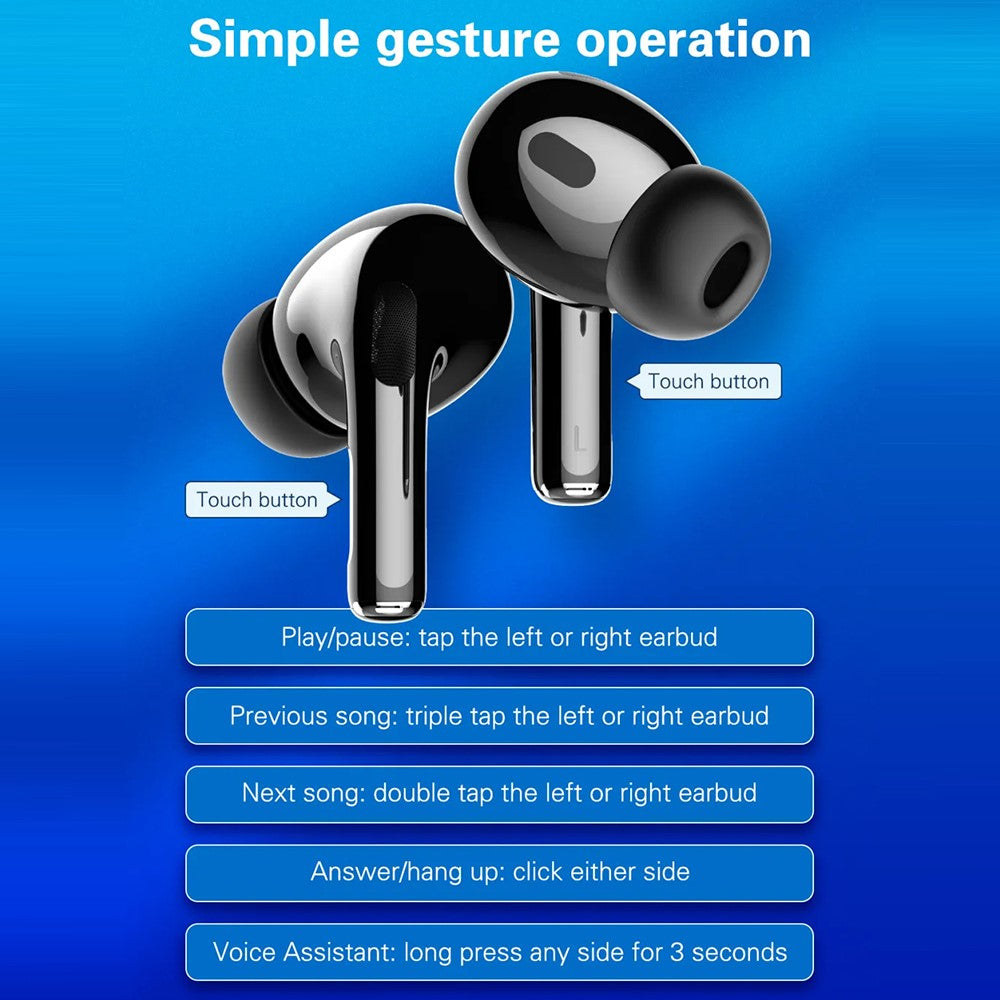 LDNIO T02 Bluetooth-compatible 5.3 In-Ear Earbuds Adaptive Noise Cancelling Hi-Fi 20-Hour Battery Translucent Design Headset for Sports
