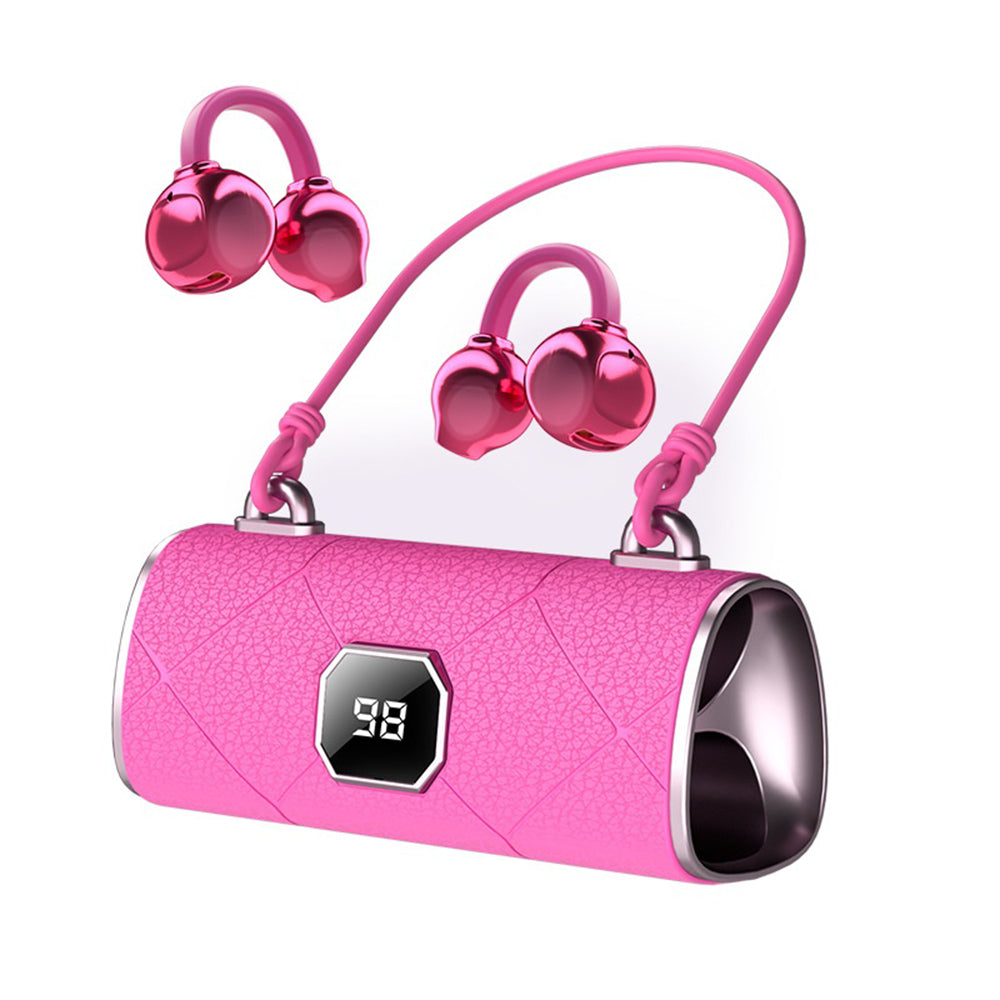 X22 OWS Open Ear Clip-On Earbuds Bluetooth-compatible 5.4 Wireless Earbuds with Purse Style Charging Case for Women