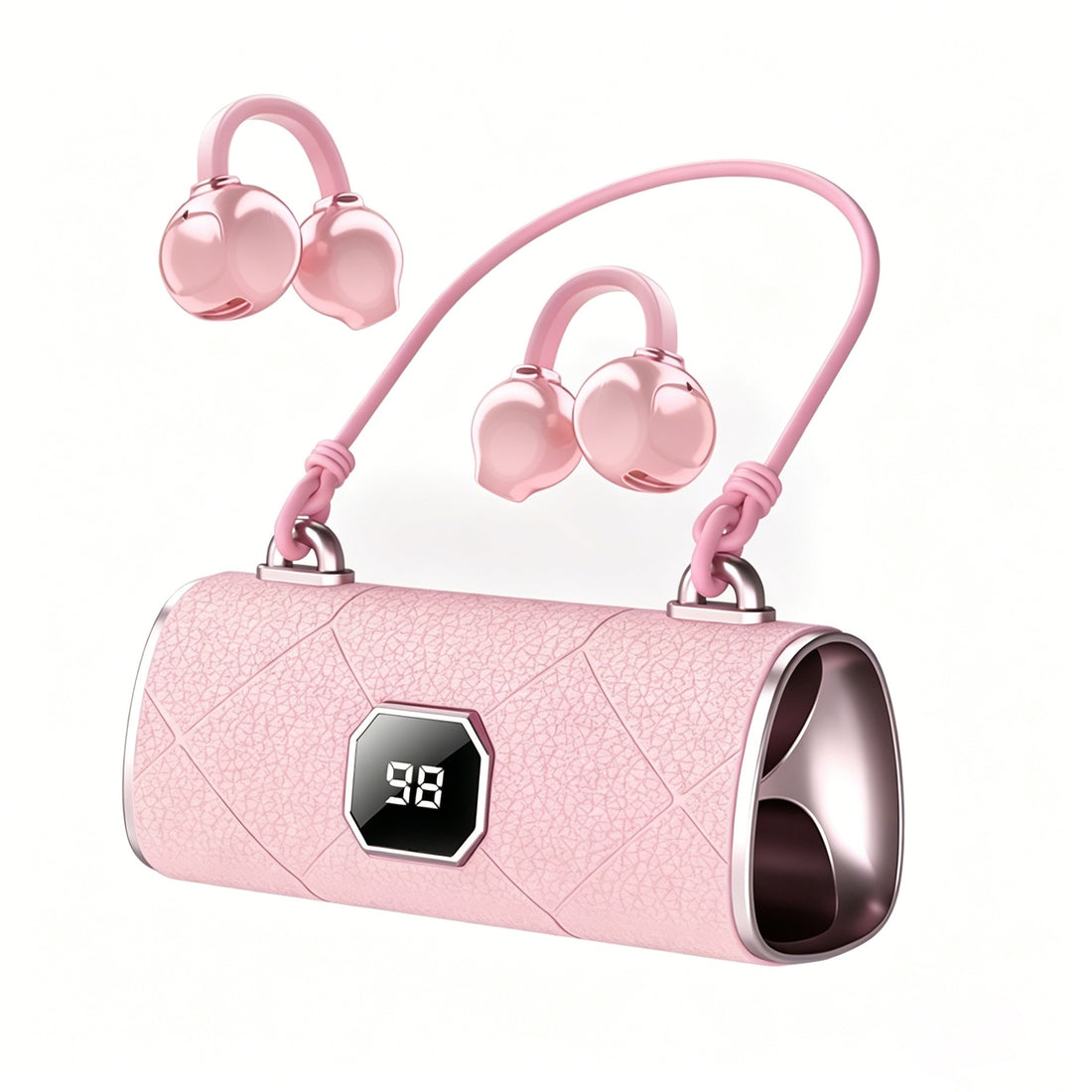 X22 OWS Open Ear Clip-On Earbuds Bluetooth-compatible 5.4 Wireless Earbuds with Purse Style Charging Case for Women
