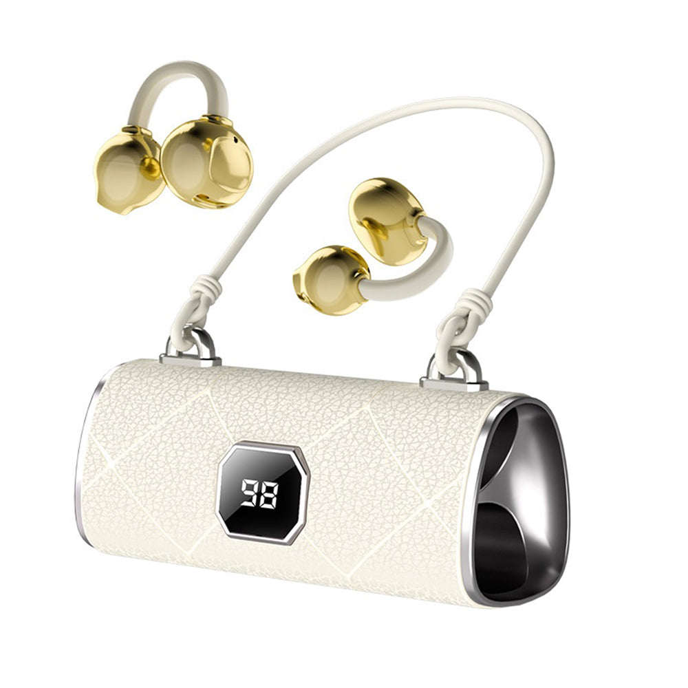 X22 OWS Open Ear Clip-On Earbuds Bluetooth-compatible 5.4 Wireless Earbuds with Purse Style Charging Case for Women