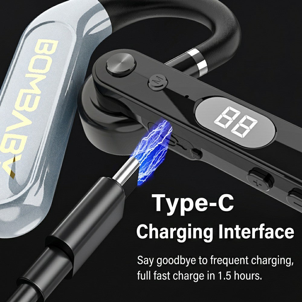 VSIDEA V82 Ear Hook Bluetooth-compatible Earphones Non-in-ear Wireless Earphones Digital Display for Business